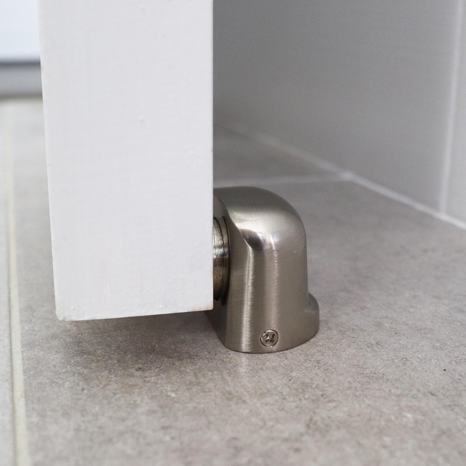 Adoored Satin Chrome Half Moon Magnet Door Stop