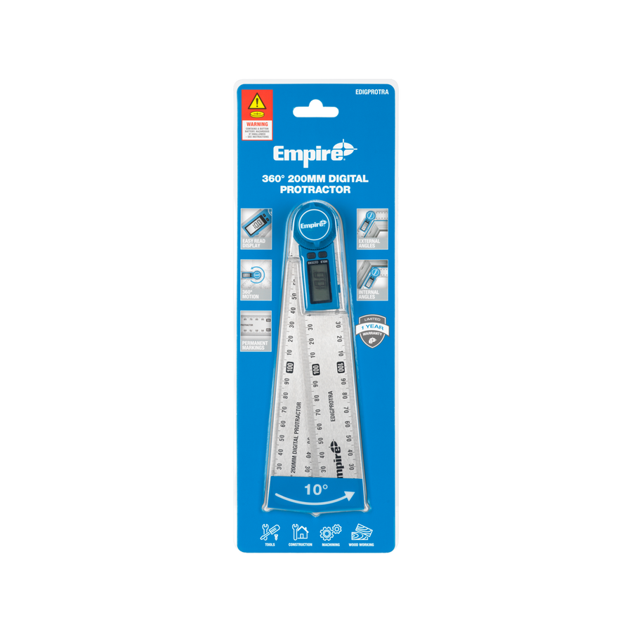 Empire 360 Digital Protractor - 200mm - 360° Angle Measurement Tool - Stainless Steel - SuperSaverAU - view 1