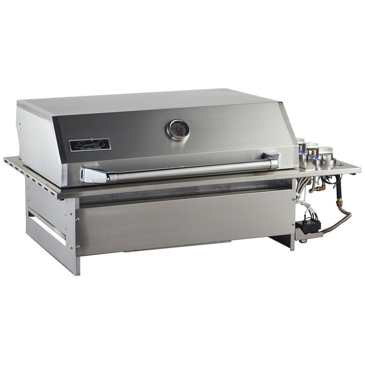 Smart Four Burner Drop-In LPG BBQ - 304 Stainless Steel, Slimline Hood, Blue LED Controls - 4000DGSL-SS