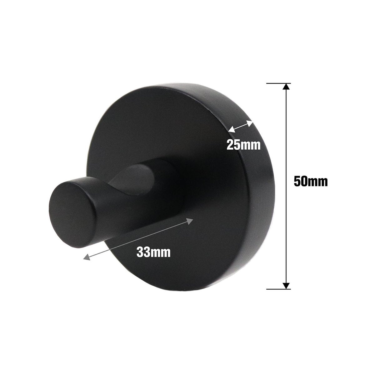 Adoored Black Timber Robe Deco Hook - 50mm x 50mm x 45mm - Durable Design - SuperSaverAU - view 3