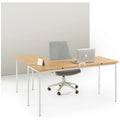 Zinus Dominic L-Shaped Corner Office Desk - Metal Frame with MDF Top, Cream Finish, Flat-Pack - AU-LD-C59C