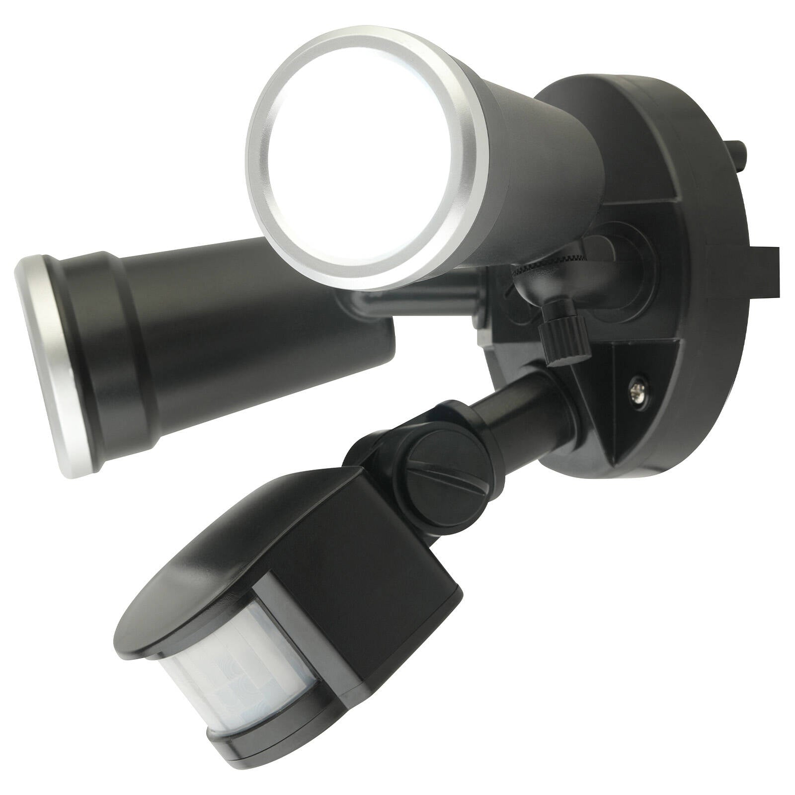 Brilliant Trooper 20W LED Twin Flood Light Motion Sensor Outdoor Black 20849/06