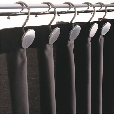 Barelli Stirling Disc Shower Curtain Hooks - 12 Pack Silver Round