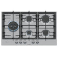 Bosch 75cm Series 6 Gas Cooktop - Stainless Steel, Five Burners, FlameSelect, Wok Burner - PCS7A5I90A