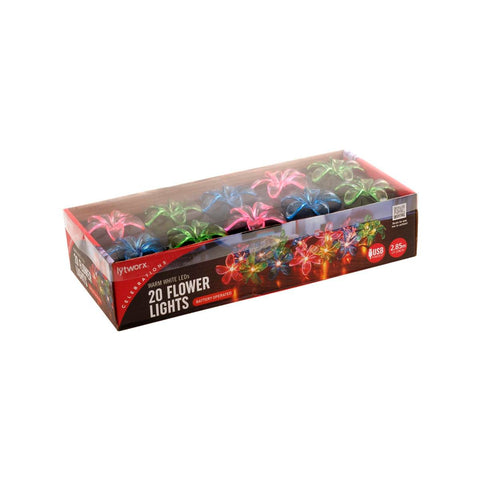 Lytworx Warm White Flower Lights - 20 LEDs - 2.85m - Battery Operated - SuperSaverAU - view 1
