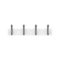 Mode 4 Hat Coat Rack - 450mm - White Board - 4 Black Hooks - SuperSaverAU - view 1