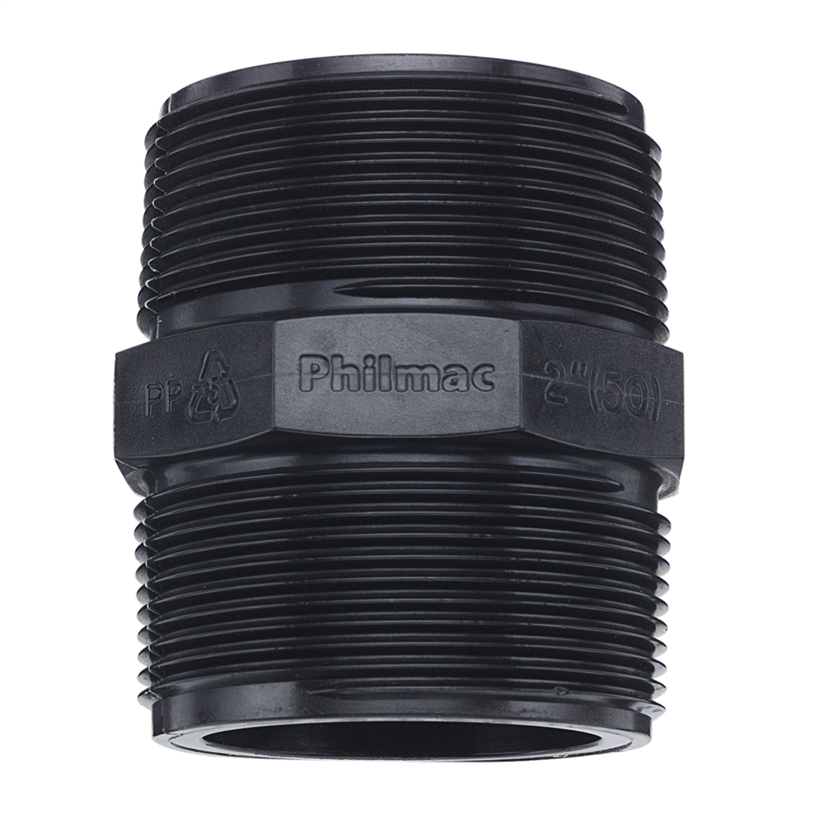 Philmac 2" BSP Thread Pipe Nipple - Polypropylene - Durable Connection - SuperSaverAU - view 1