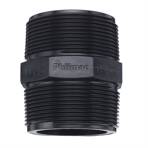 Philmac 2" BSP Thread Pipe Nipple - Polypropylene - Durable Connection - SuperSaverAU - view 1