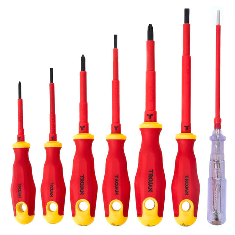 Trojan 7 Piece VDE Insulated Screwdriver Set, CRV