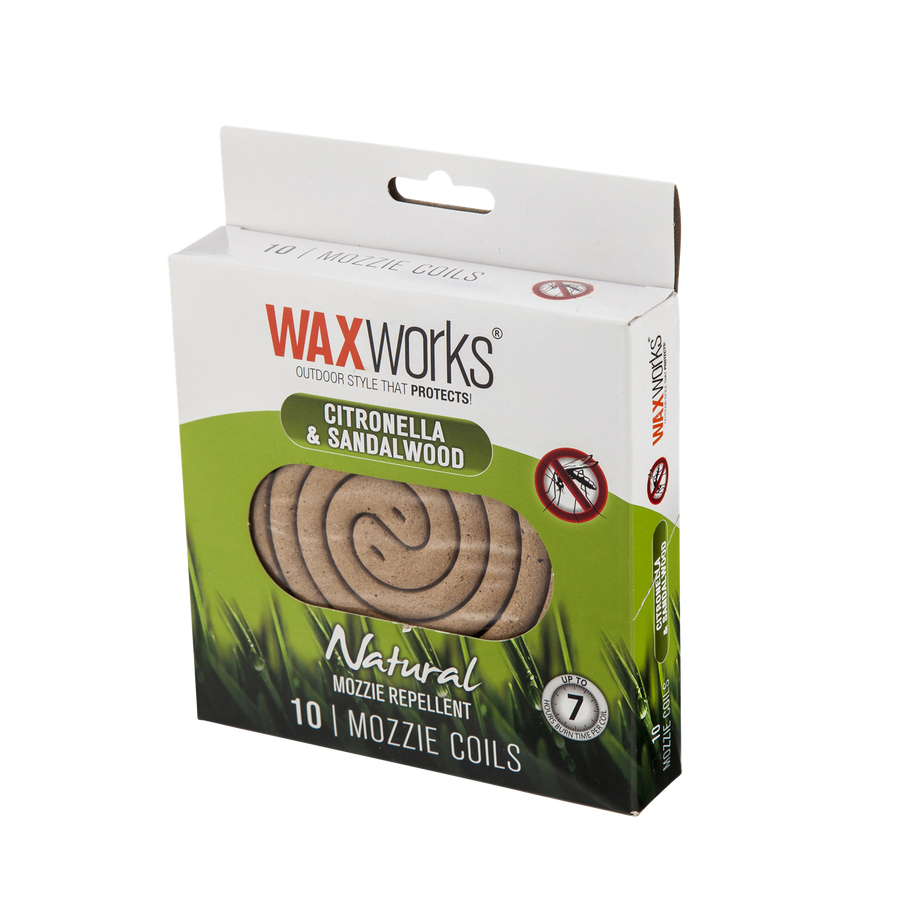 Waxworks Citronella & Sandalwood Mosquito Repellent Coils - 10 Pack