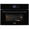 ILVE 45cm compact built-in combi-steam oven - 35L, steam cooking, meat probe, black glass - ILCS45BV