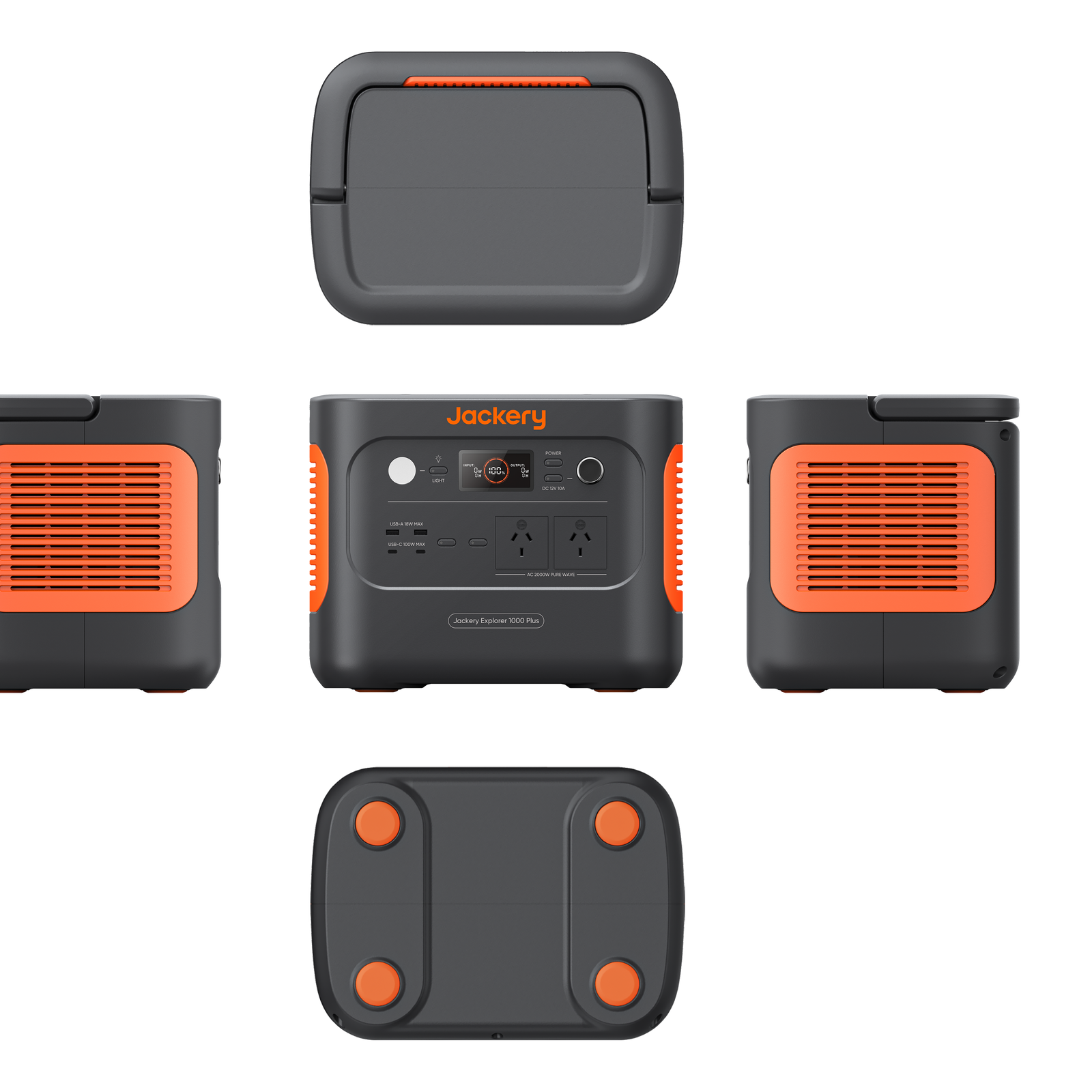 Jackery Explorer 1000 Plus Portable Power Station, 1264Wh, 2000W, Black