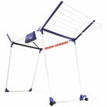 Leifheit Pegasus 200 Solid Deluxe Mobile Clothes Rack - 20m Drying Length, Two Rollers, White - L81517