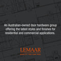 Lemaar Engraved D Pull Handle on Plate 300 x 100mm Satin 304 Stainless Steel, Indoor Outdoor