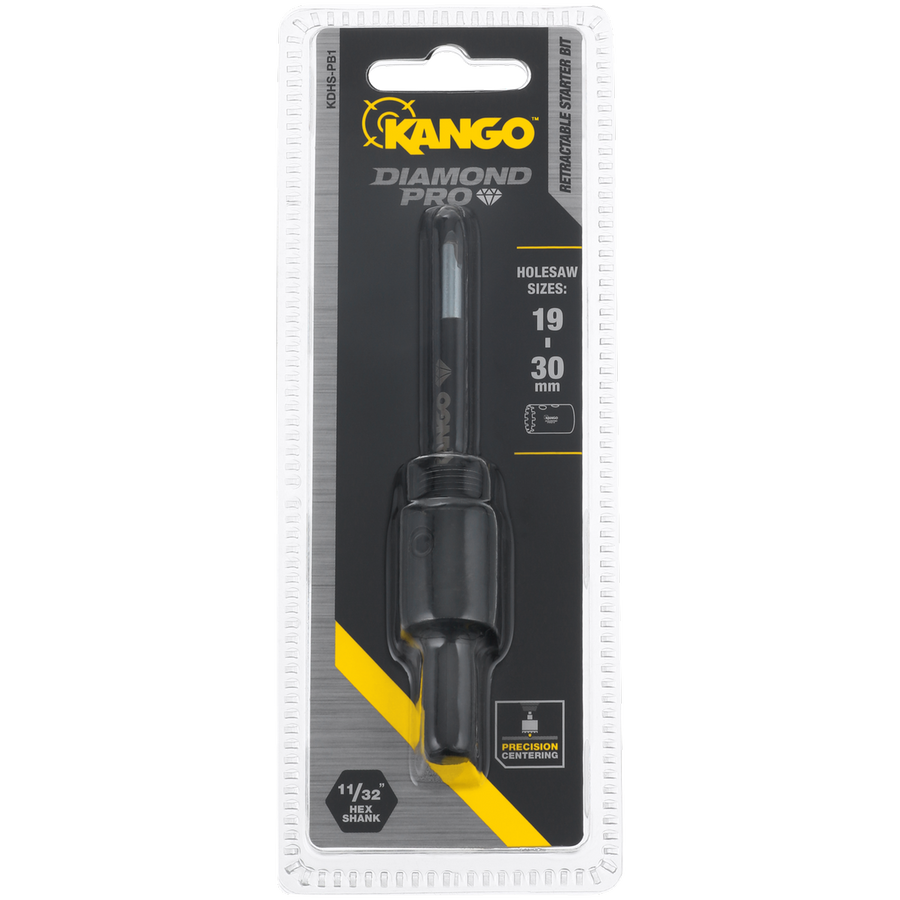 Kango 19 Diamond Holesaw Arbor 30mm with Retractable Starter Bit - Yellow - SuperSaverAU - view 1