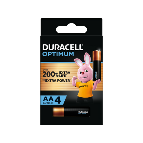 Duracell AA Optimum Batteries - 4 Pack - 1.5V - Alkaline - Copper/Black - High-Drain Performance - SuperSaverAU - view 1