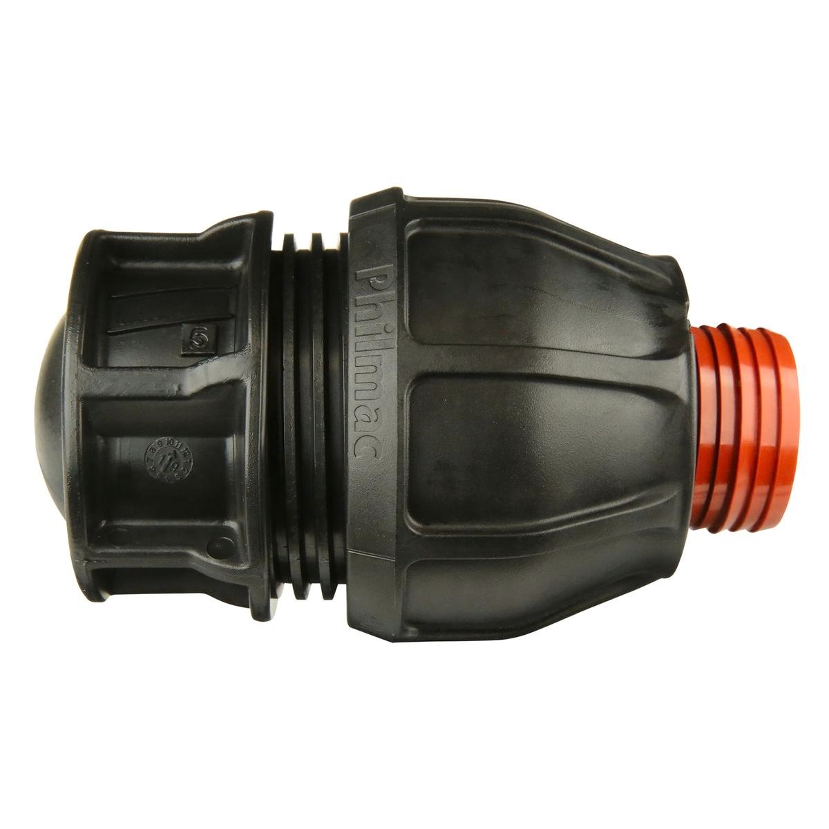 Philmac 1 1/2 Rural End Cap - 81mm x 134mm - Black with Terracotta Inserts - SuperSaverAU - view 1