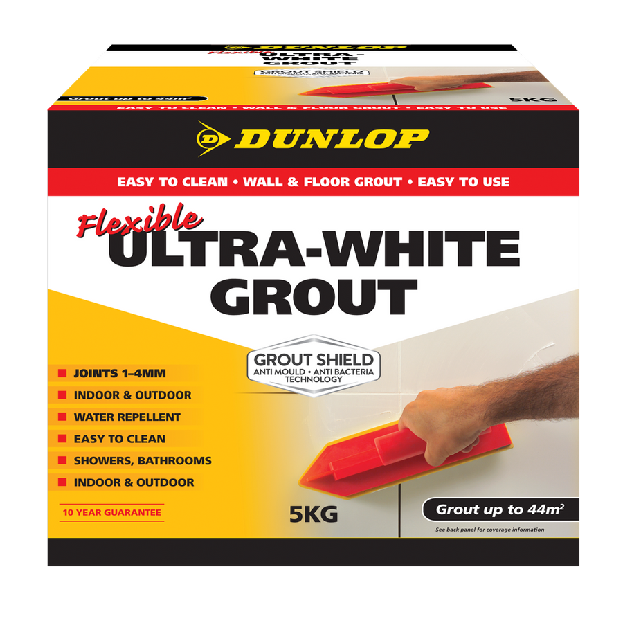 Dunlop Ultra White Grout - 5kg - Portland Cement - Anti Bacterial - SuperSaverAU - view 1