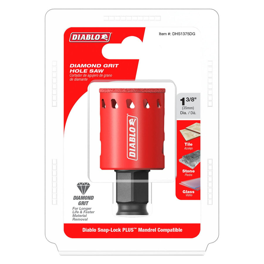 Diablo Diamond Grit Hole Saw - 1-3/8" - Efficient Drilling in Tile, Stone, Glass - SuperSaverAU - view 1