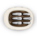 Smeg 50s Retro Style 6 Piece Knife Block Set - Cream with Acacia Wood Top - KBSF02CR
