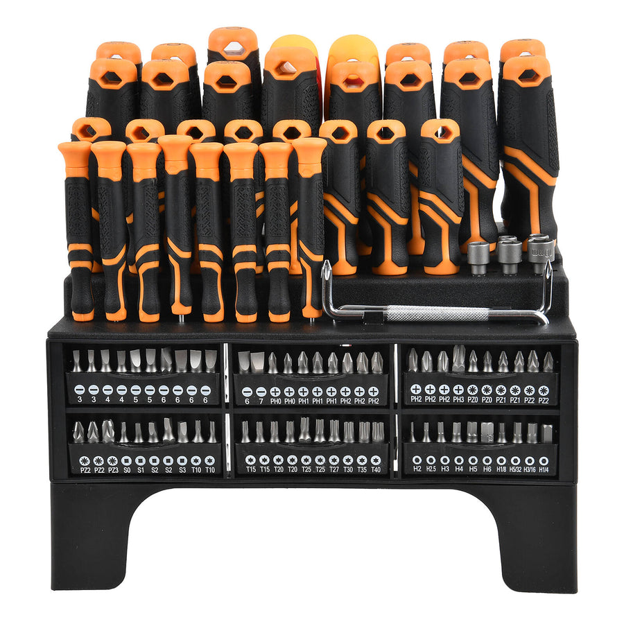 Craftright 100 Piece Screwdriver Set with Bits and Storage Rack