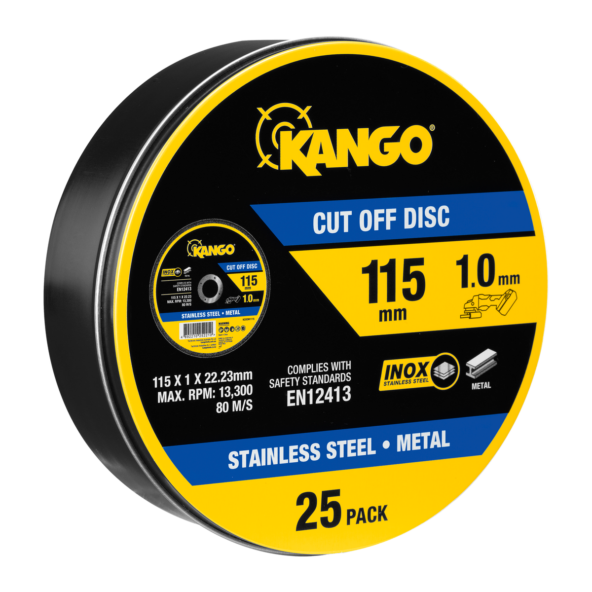 Kango 115mm Metal Cut Off Discs - 25 Pack - Inox-Free - Durable - SuperSaverAU - view 1