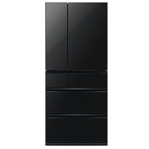 Mitsubishi Electric 700L Multi Drawer French Door Fridge - Diamond Black Glass, Ice Maker - MR-WX700C-B-A