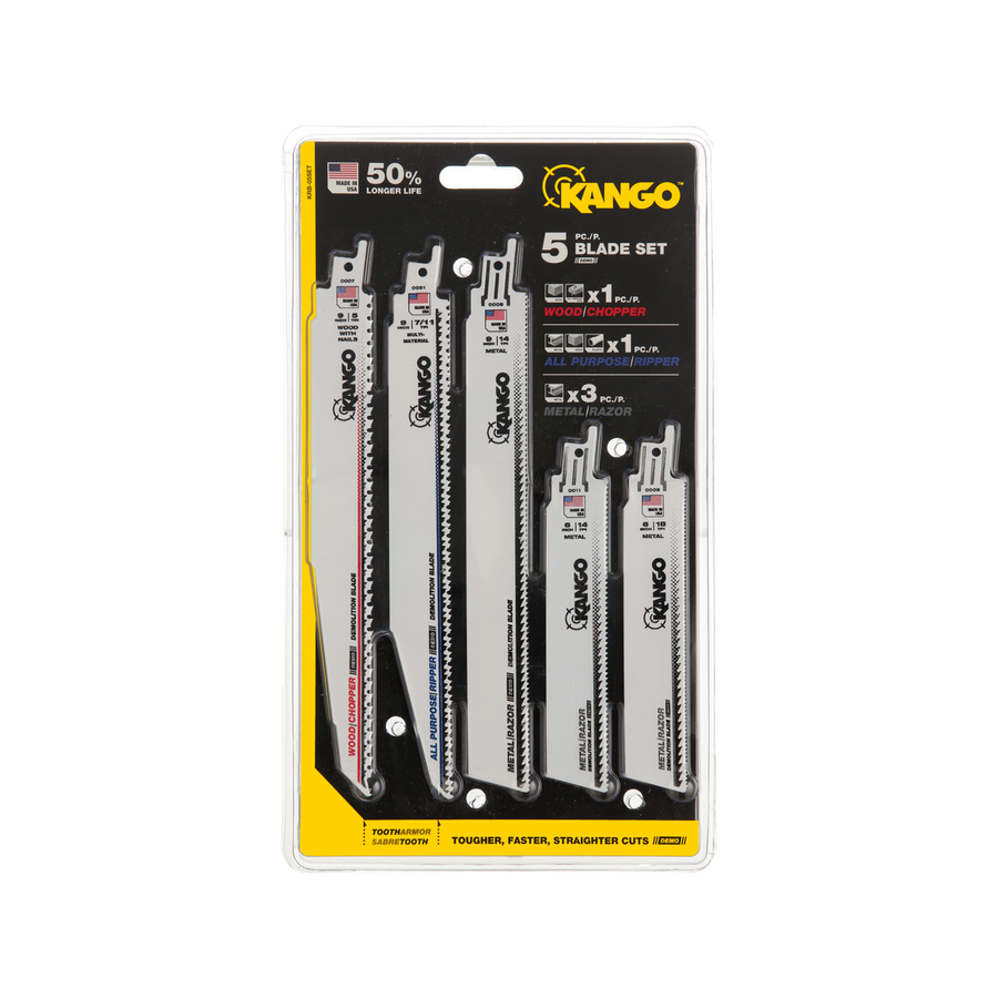 Kango Recip Saw Blade Set - 5 Piece - Metal Bi-Metal - Tough Cuts - SuperSaverAU - view 1