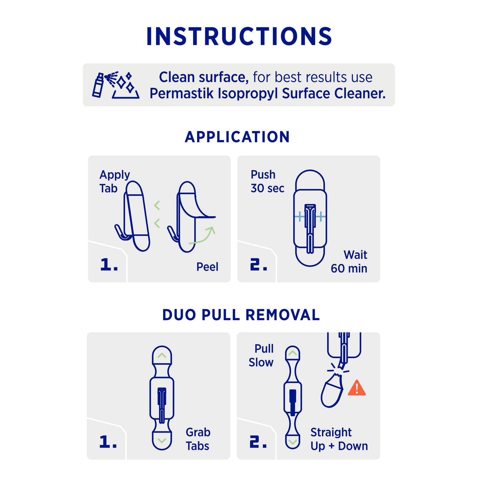 Permastik Medium Clear Kitchen Hooks - 4 Pack, Holds 750g