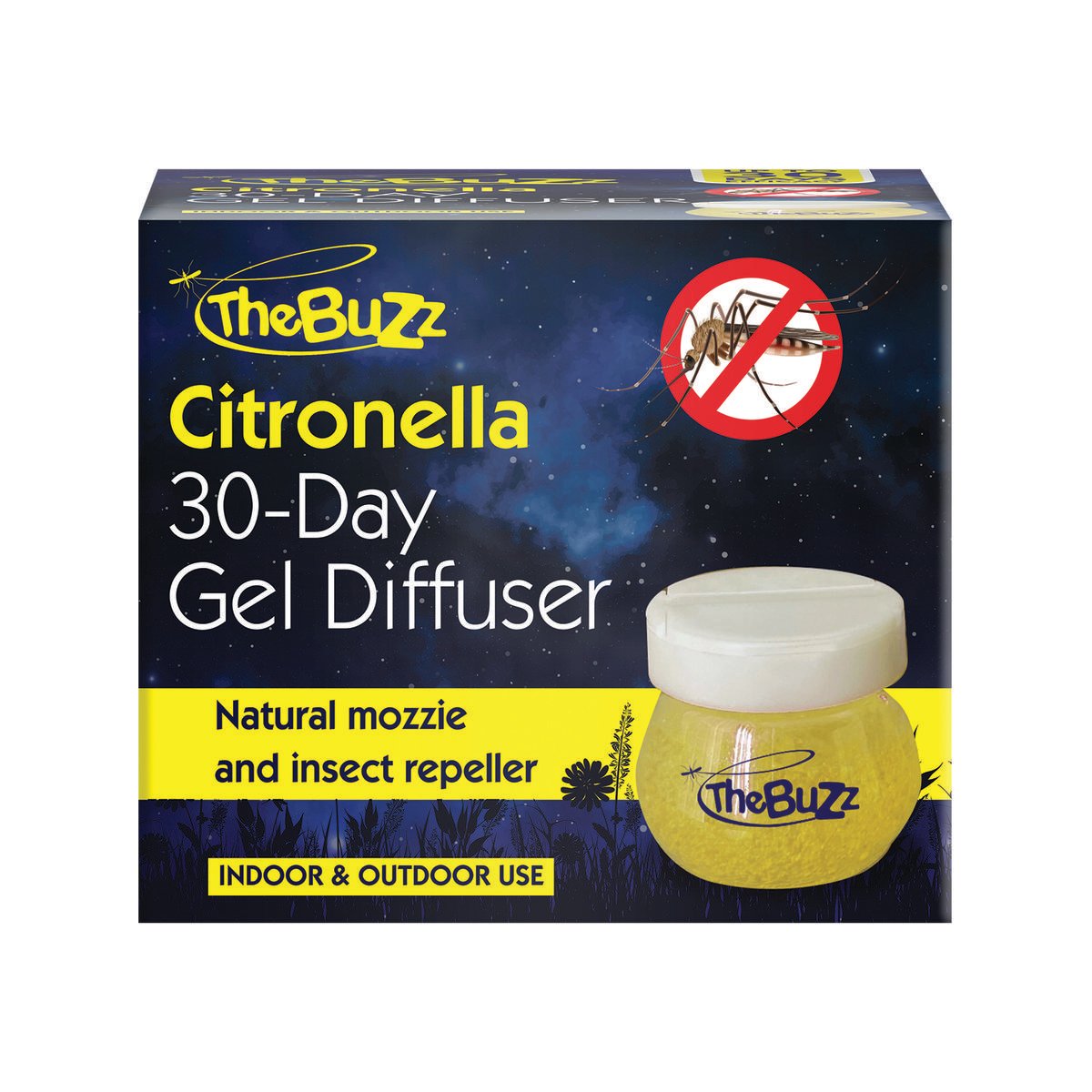 Buzz Citronella 30 Day Gel Diffuser - Natural Insect Repellent - 75mm x 65mm - SuperSaverAU - view 1