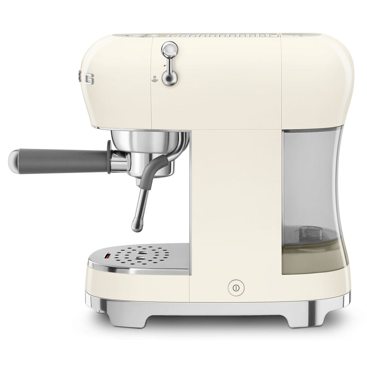 Smeg 50s Style Espresso Coffee Machine - 15 Bar, ThermoBlock, Steam Wand, Cream - ECF02CRAU
