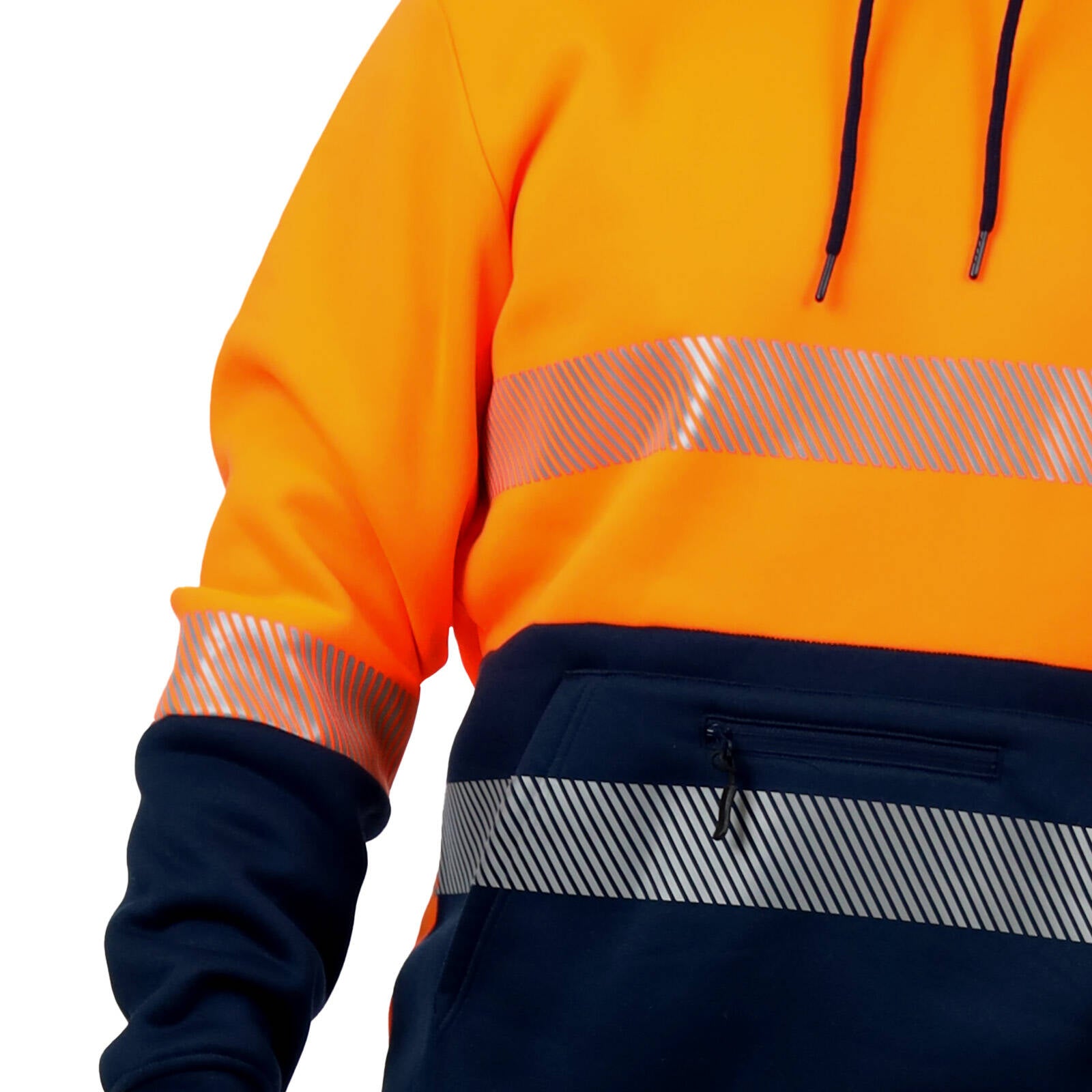 Citeco Men's Orange Hi Vis Taped Hoodie Reflective - Medium