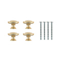 Taskmaster 34mm Brushed Brass Round Cabinet Knobs 4 Pack - Easy Install - Antique Design - SuperSaverAU - view 2