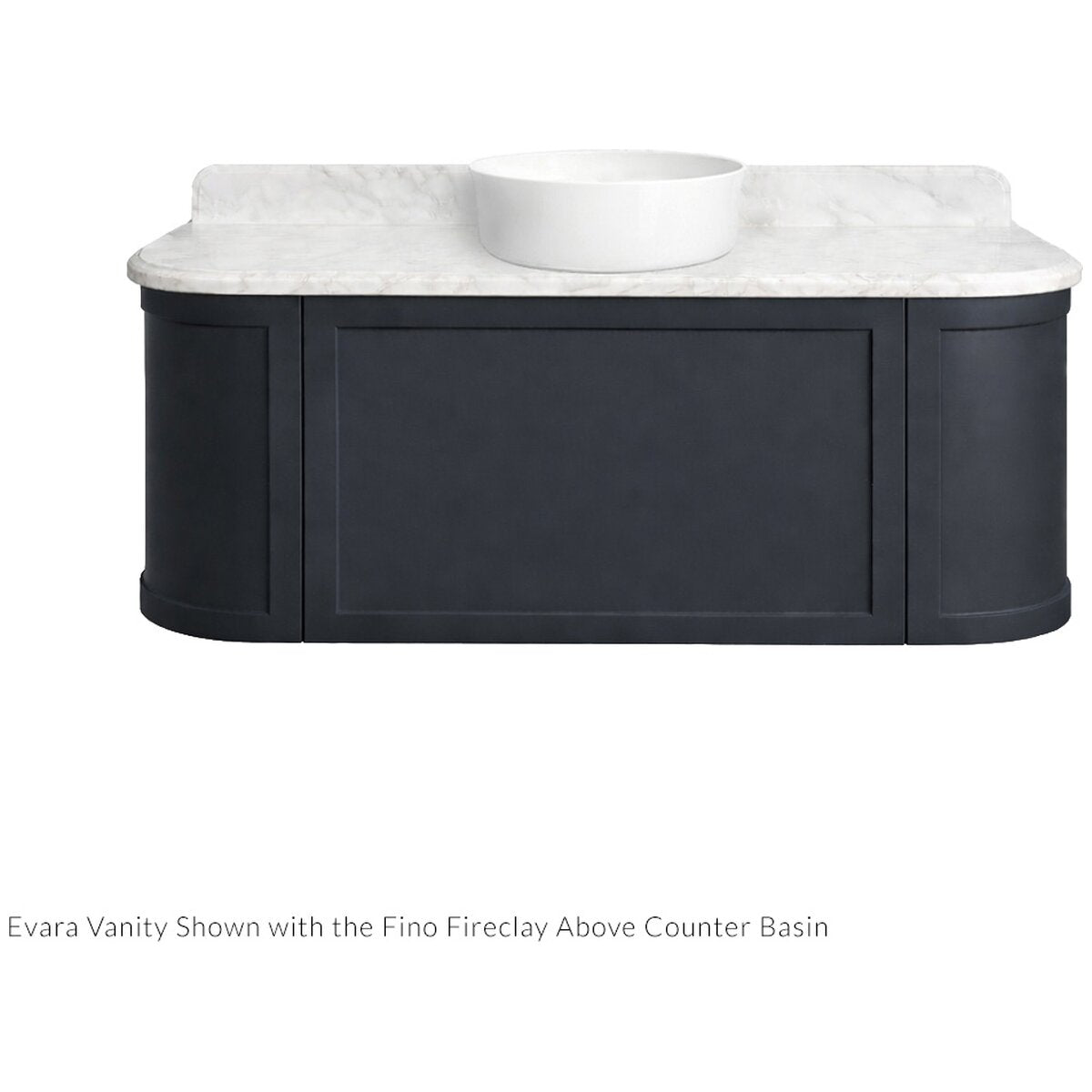 Turner Hastings Evara 120cm Wall Hung Vanity - Marble Top, Aegean Blue, No Taphole - EV125-AB-NTH