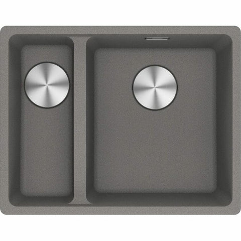 Franke Maris 1 and 1/2 bowl left topmount sink - Stone Grey granite - no drainer - MRG660-SBLSGB