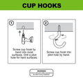 Everhang 28mm White PVC Coated Steel Cup Hook - 8 Pack