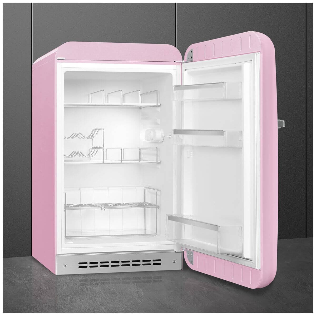 Smeg 50s Retro Style Happy 135L bar fridge - right hinge, pink, 6 star energy rating - FAB10HRPK6