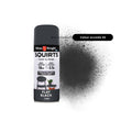 White Knight Squirts Black Flat Spray Paint 310g - Solvent-Based Paint & Primer, Waterproof