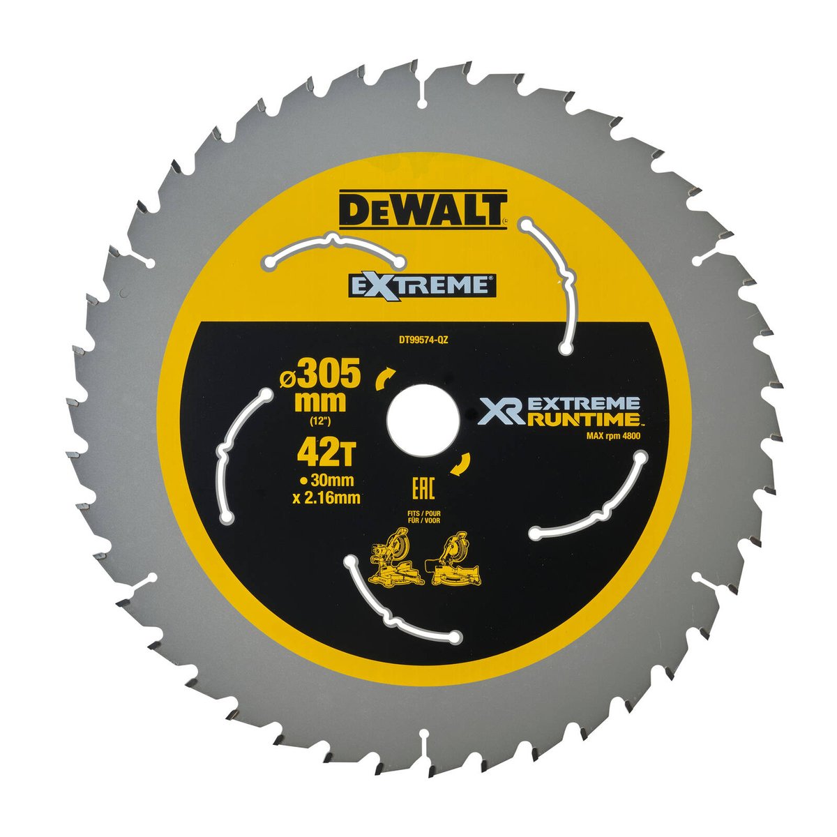 Dewalt XR Circular Saw Blade 305mm 42T - C3 Carbide - Extreme Runtime - SuperSaverAU - view 1