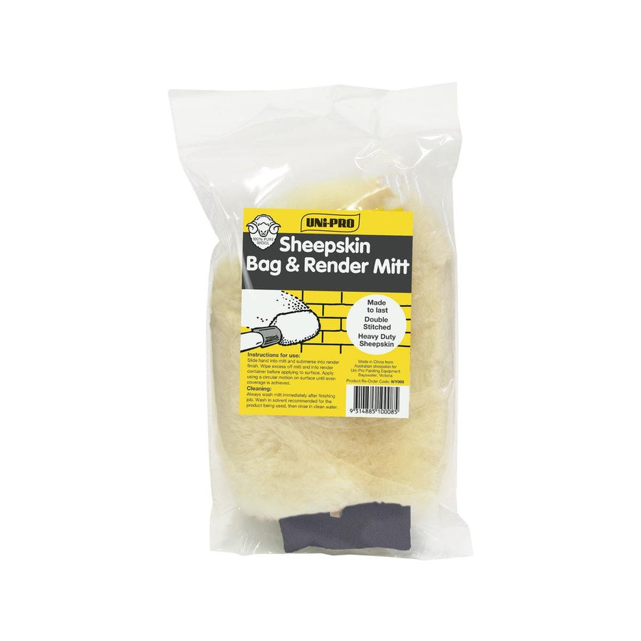 UNi-PRO Sheepskin Bag and Render Mitt 190mm 100% Sheepskin Durable - SuperSaverAU - view 1
