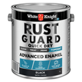White Knight Rust Guard 4L Black Satin Quick Dry Advanced Enamel Paint, UV Resistant