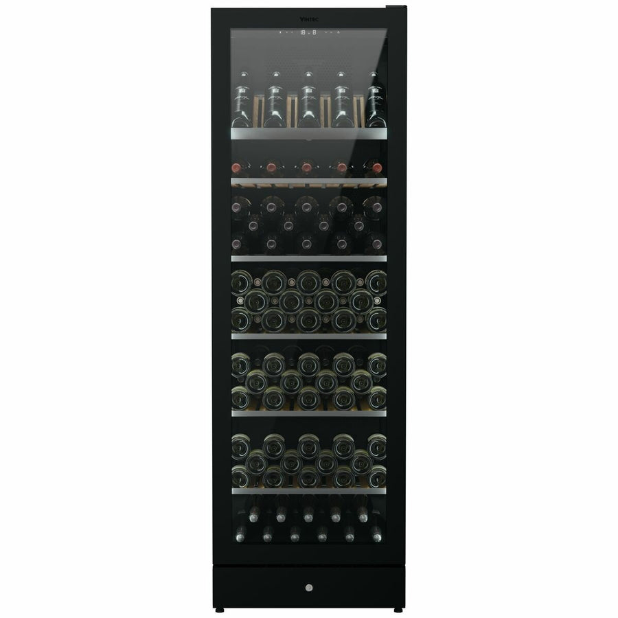 Vintec 198 Bottle Multi-Zone Wine Storage Cabinet - Black, UV-Protected Glass Door - VWM198SBA-R