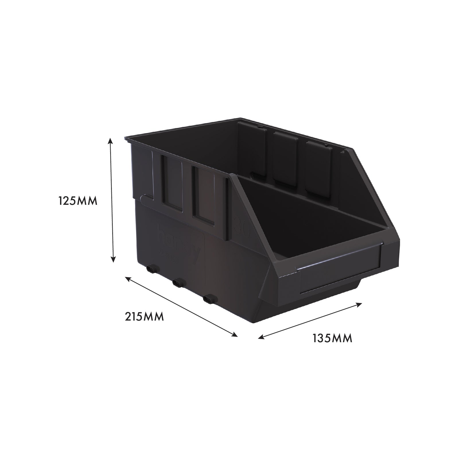 Handy Storage Size 30 Grey Plastic Storage Tote Stackable Nestable