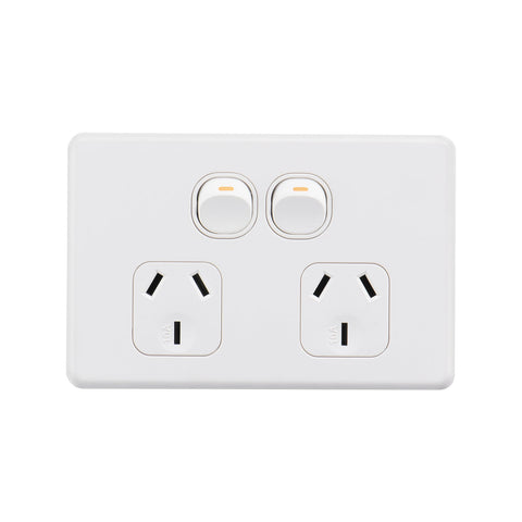 Deta White Matte S Line Double Power Point - SuperSaverAU - view 1