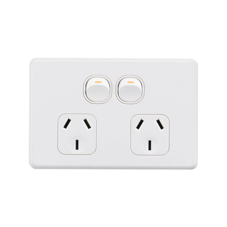 Deta White Matte S Line Double Power Point - SuperSaverAU - view 1