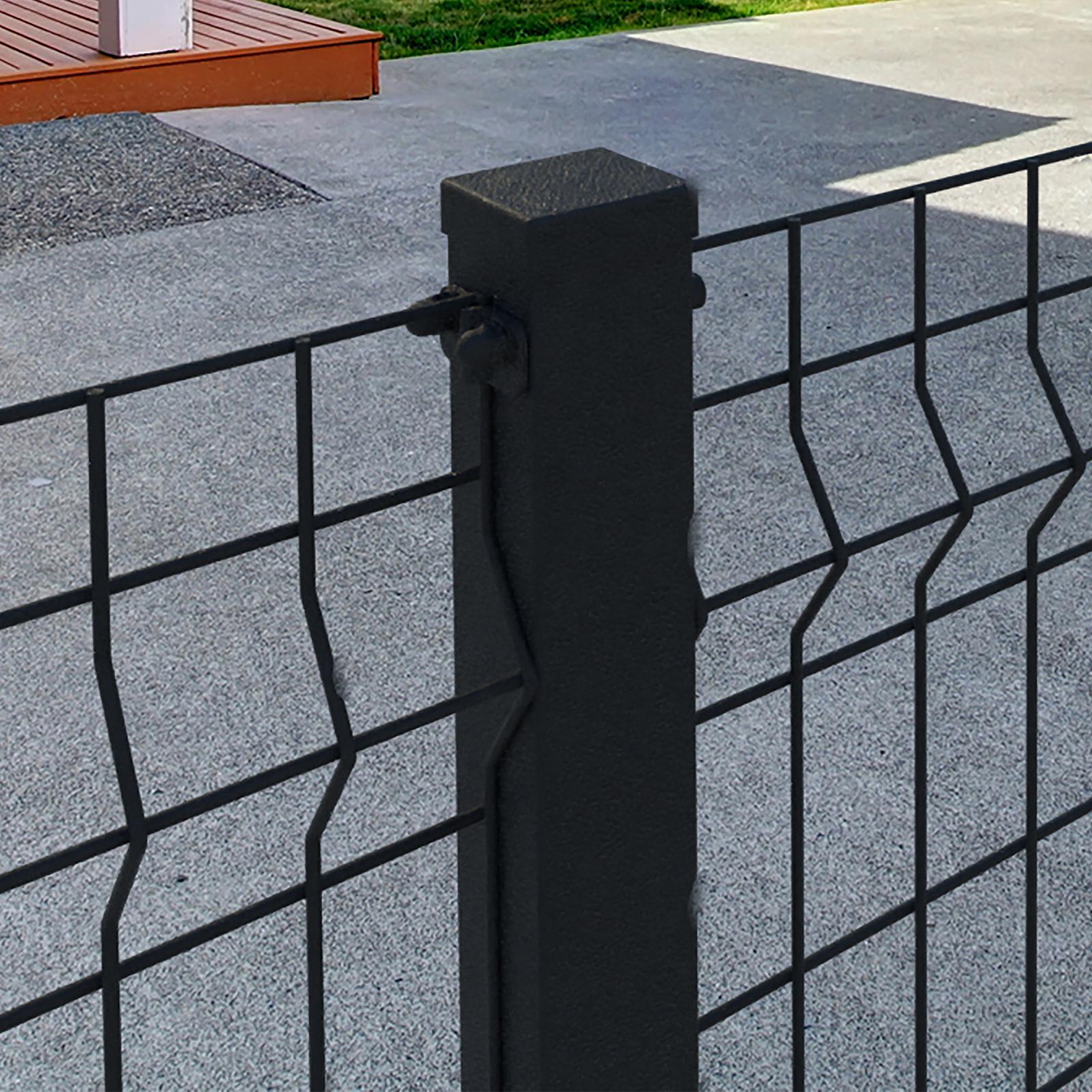 PEAK Black Steel Fence Brackets for Wire Grid Fencing, 6 Pack