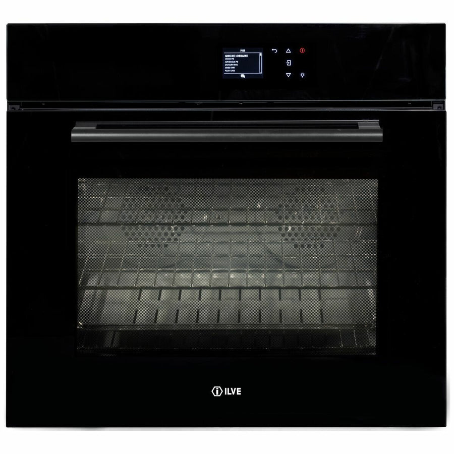 ILVE 76cm Pyrolytic Electric Black Built-In Oven - 123L, 17 Functions, Touch Controls - 760SPYTCBV