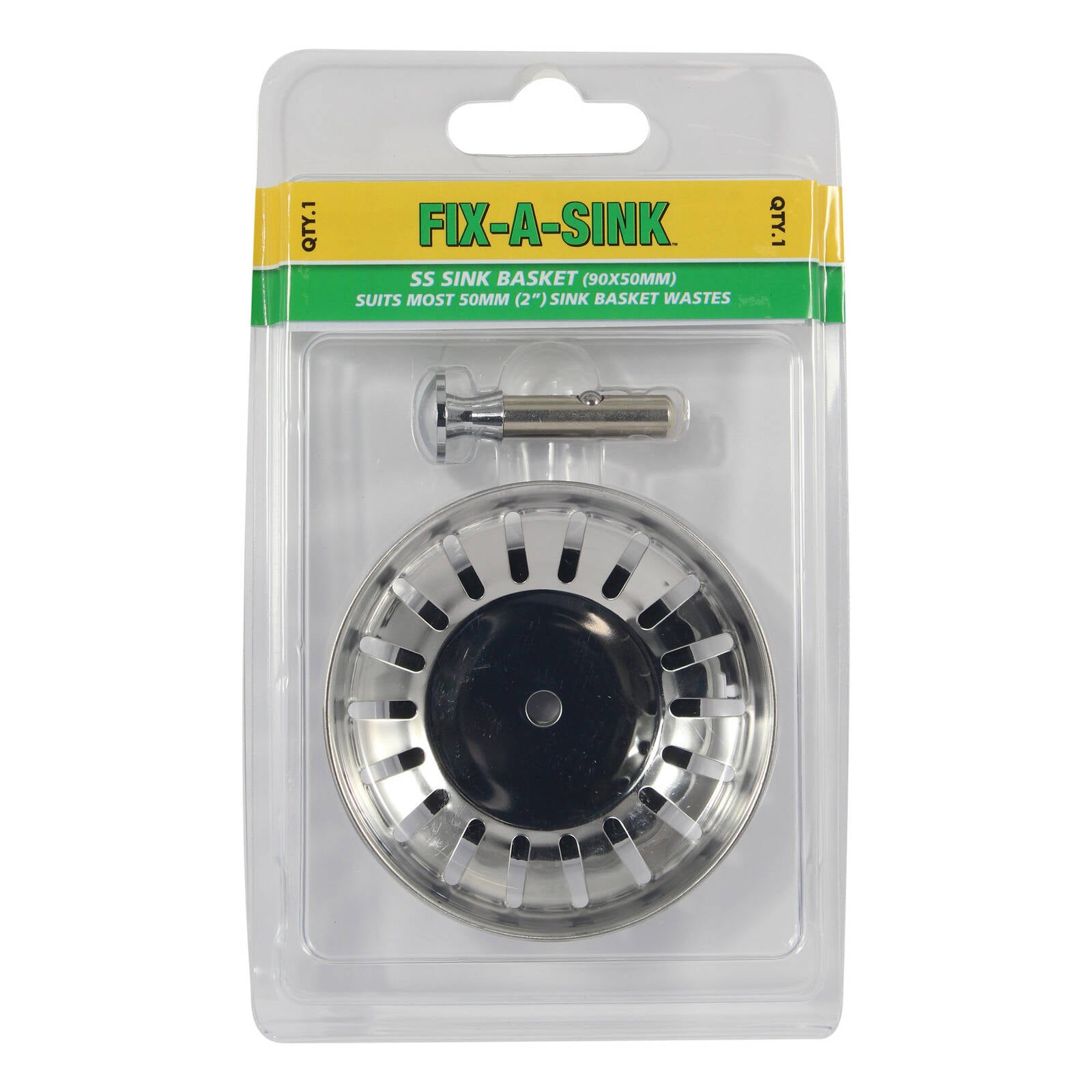 FIX-A-SINK 90 x 50mm Stainless Steel Sink Strainer