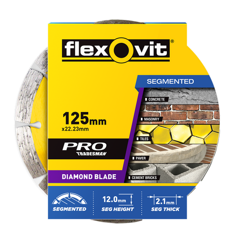 Flexovit Diamond Blade - 125mm - Diamond - Segmented - Trade Quality - SuperSaverAU - view 1