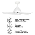 Brilliant Lighting 100cm Matt White Bellis AC Ceiling Fan with LED Light and Remote